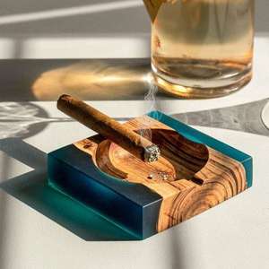 Wooden <b>Ashtray</b> with Drawer Home Office or Outdoor Patio Gift for Men Smoking Accessories - Product Image 3