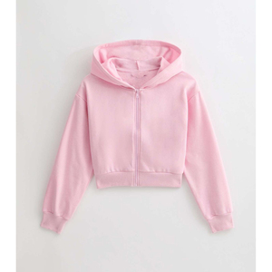 Customize <b>Women's</b> <b>Black</b> Cropped Hoodie Zip-Up <b>Sweatshirt</b> Full Sleeve Solid Color Knitted Breathable Autumn Wear OEM ODM 2026 - Product Image 6
