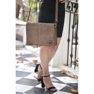 LW Unisex Genuine <b>Leather</b> Laptop Bag/<b>Briefcase</b> Handmade with Lock Button Decoration Geometric Pattern Fac Price Wholesale Safety - Product Image 2