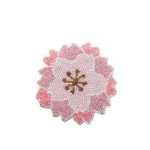 Elegant Beaded Embroidery Coffee <b>Mug</b> Table Coaster Premium Handmade Seed Beads Glass Drink Coaster Mat - Product Image 2