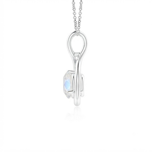 Rhaya Jewels – Pendentif solitaire géométrique en argent sterling plaqué rhodium avec pierre de lune, fait main, minimaliste, breloque de juin pour femme - Product Image 2