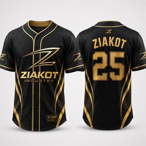 เสื้อเบสบอลสีดำ-เขียวอมฟ้าสำหรับผู้ชาย ZIAKOT แบบสั่งทำพิเศษ แขนสั้น ชุดทีมแท้ - Product Image 2