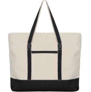 Bolsa de Mano de Lona de Algodón Personalizable de Gran Capacidad, Nueva Llegada, con Bolsillo con Cremallera, Diseño Liso Personalizado, Bolsas de Compras - Product Image 1