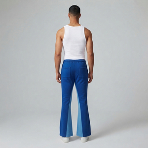 Pantalones de chándal acampanados para hombre con cordón en la cintura, estilo urbano, de invierno, de forro polar, holgados y de pierna ancha - Product Image 2