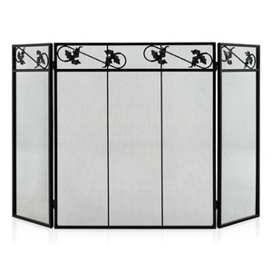 Vine Crest Protector de Chimenea Metálico Plegable de Tres Paneles con Malla Fina, Protector de Chispas Independiente, Escudo de Seguridad para Chimenea - Product Image 2