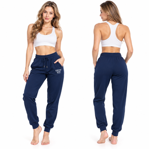 Pantalones Deportivos de Forro Polar de Poliéster Suave y Transpirable con Cordón en la Cintura para Mujer, Pantalones Deportivos Transpirables para Gimnasio y Entrenamiento con Bolsillos Laterales - Product Image 4