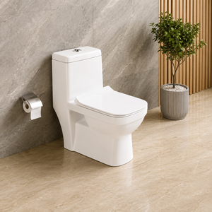 Inodoro de Cerámica Moderno de Una Pieza con Doble Descarga Integrada, Ahorro de Agua, Sifón en P para Baño, Lavadero y Uso en Hoteles - Product Image 6