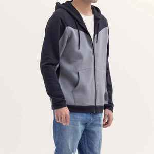 Sudadera con capucha de invierno para hombre, de gran venta, con cremallera de un cuarto, 100% algodón polar, extragrande, cortavientos - Product Image 2