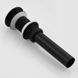 Desagüe emergente de latón negro para lavabos de baño con rebosadero, sin cesta de filtro extraíble - Product Image 6