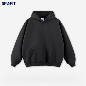 เสื้อฮู้ดดี้โอเวอร์ไซส์คุณภาพสูง ผ้าฟลีซผสมโพลีเอสเตอร์/คอตตอน ไม่มีเชือกผูก  ขายส่ง รับสกรีนโลโก้ ปักลาย สำหรับผู้ชาย - Product Image 3