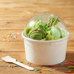 Mini Disposable Single Layer Paper Ice Cream Cup Bowl Baking Cake Packaging Container With Custom Round Cover - Product Image 4