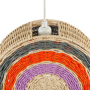 Handmade Paper Rope Colorful Pendant <b>Light</b> <b>Shades</b> <b>Rainbow</b> Stripes Lampshade for Kitchen Island Dining Room Bedroom - Product Image 3