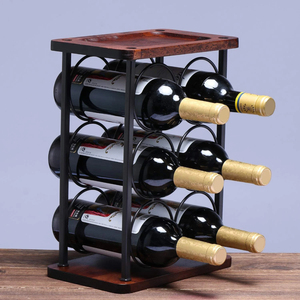 Modern Decorative Round Tabletop Wine Organizer Bottles Metal Wine <b>Rack</b> Black Wine Holder Stand For Home Kitchen <b>Bar</b> Storage - Product Image 5