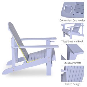 Sedia Adirondack Oversize con Portabicchieri Grigia, Arredamento da Esterno per Braciere - Product Image 6