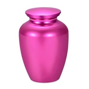 Urnas funerarias de aluminio para adultos con acabado en color magenta, urna metálica para cenizas humanas, urnas conmemorativas para cremación. - Product Image 1