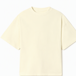 T-shirt jaune à manches courtes et col rond pour homme, coupe classique, décontracté, couleur unie, en coton tricoté, design uni teint - Product Image 5