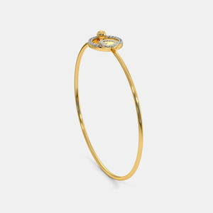 Brazalete Abierto de Oro con Diamantes en Forma de Corazón - Product Image 2