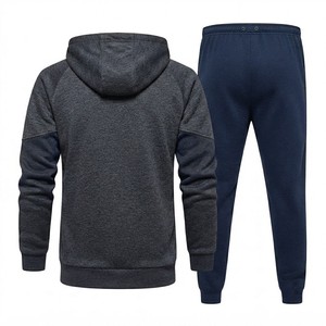 Men's Printed Solid Reversible Fleece Hooded Tracksuit <b>Full</b> <b>Zip</b> <b>Hoodie</b> Jogger Pants Set Casual Athletic Sportswear 2 in 1 100% - Product Image 2