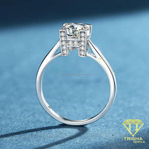 Bague de fiançailles en moissanite taille ronde VVS, solitaire, en argent sterling 925, bijoux de mariage de luxe pour femme - Product Image 4