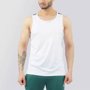 DENEZE SPORTS <b>Men's</b> <b>White</b> O-Neck Tank Top Solid Casual Breathable Sleeveless <b>Vest</b> Sports Singlet Knitted 100% Cotton High Street - Product Image 1