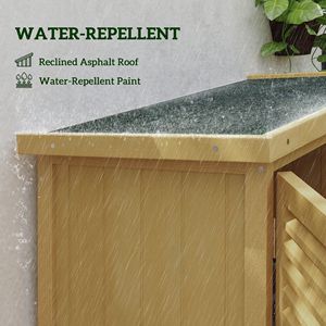 Abri de jardin en bois jaune de 5 'x 3' avec toit en asphalte et 2 grandes portes en bois avec serrures - Product Image 6