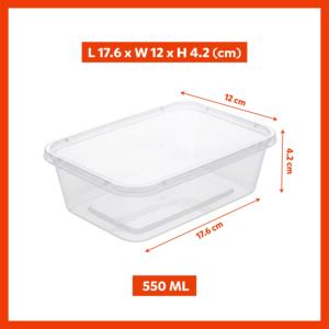 Conteneur de stockage de soupe rectangulaire en plastique sans BPA de 550 ml, étanche, avec couvercle hermétique, réutilisable pour la préparation des repas et l'utilisation en cuisine - Product Image 2