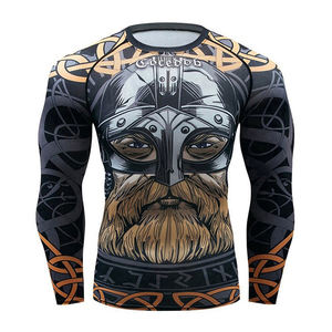 Rashguard MMA unisexe, vêtements de sport, compression, manches longues et courtes, avec logo personnalisé, sublimation numérique - Product Image 1