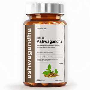 Cápsulas Naturales de Ashwagandha KSM-66 de 600 mg con Pimienta Negra y Balsamo de Limón, Suplemento Herbal Personalizado con Etiqueta Privada para Adultos - Product Image 2