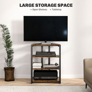 Mobile TV in Legno Rustico Marrone Personalizzato con Ripiani Regolabili e Porta Prolunga per TV da 28 Pollici - Product Image 4