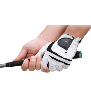 Gants de golf unisexes blancs et roses en cuir véritable respirant antidérapant à enfiler avec logo et emballage personnalisés Sports de plein air - Product Image 4