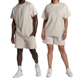 Conjunto de 2 piezas para hombre al por mayor, conjunto de jogger personalizado unisex de dos tonos, conjunto de dos piezas oversize para hombre, conjuntos de ropa de verano de manga corta, conjuntos de punto. - Product Image 1
