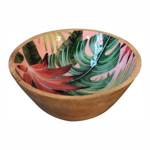 Recién Llegado: Tazón de Madera Natural Personalizable con Esmalte Impreso para el Hogar, Tazón Redondo de Madera para Servir en la Cocina - Product Image 2