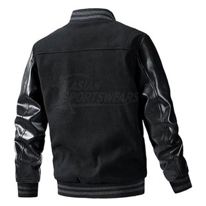 Custom <b>Men</b> Wool <b>Leather</b> Varsity <b>Jacket</b> Embroidered Baseball Letterman College Coat OEM ODM Private Label Service - Product Image 1
