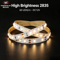 Lampu Strip LED 2835 60leds/m  Lumen Tinggi Lampu Pita LED Fleksibel untuk Dekorasi Proyek Dalam Ruangan