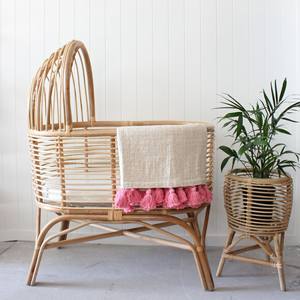 Lit bébé rond en rotin, lit confortable pour nouveau-né, berceau de qualité supérieure pour enfant - Product Image 6