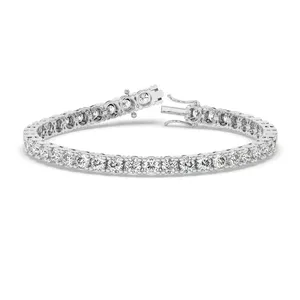 Bracelet tennis en diamants ronds cultivés en laboratoire en or blanc 18 carats 12 ct - Product Image 3