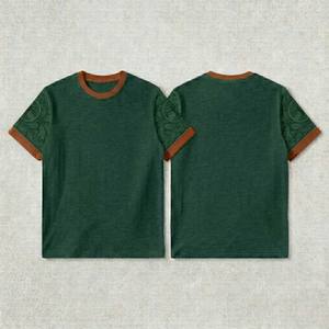 Camiseta de Hombre Lisa con Efecto Ácido, Manga Corta, Estilo Desgastado, Color Sólido, Retro, Básica, Top Europeo - Product Image 4
