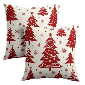 Funda de Cojín Cuadrada Estampada en Rojo, de Tela de Algodón de Alta Calidad, para Decoración de Sofás, para Uso en el Hogar y Hoteles - Product Image 1