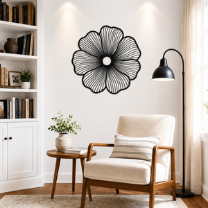 <b>Large</b> Steel Flower <b>Wall</b> Art Modern Floral Metal Sculpture for Living Room Bedroom Hallway Elegant Home <b>Decoration</b> - Product Image 2