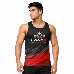 Men's Custom Gym <b>Stringer</b> Tank Top | Sublimated Bodybuilding Fitness <b>Vest</b> | Sleeveless Workout Training Singlet | OEM Sportswear - Product Image 1
