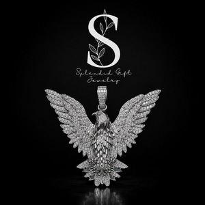 Colgante con Diseño de Águila en Plata 925 con Moissanita, Estilo Hip Hop, Símbolo de Libertad y Poder - Product Image 1