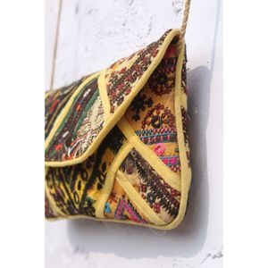 Rajasthani Embroidered Clutch Banjara Casual Fashion Open Closure <b>Chains</b> Patchwork <b>Mirror</b> Work Clutch Purse for Great Price - Product Image 3