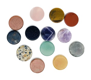 Discos de Cristal Pulidos, Piedras Preciosas Naturales, Colección de Gemas Redondas para Arte Feng Shui y Decoración Coleccionable - Product Image 1