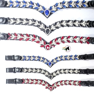 Accesorios de Equitación de Lujo: Cabezada de Cuero con Cristales de Doble Hoja y Botón de Liberación Rápida Rivoli de 10mm - Product Image 5