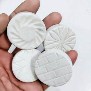 Perilla de puerta de piedra grabada con hojas, tiradores redondos para cajones de armarios, herrajes, tiradores y perillas para muebles de cocina - Product Image 4