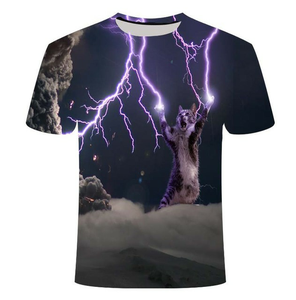 เสื้อยืดแขนสั้นผู้ชาย พิมพ์ลายแบบซับลิเมชั่น โพลีเอสเตอร์ 100% แห้งเร็ว ทรงเข้ารูป คอกลม ลวดลายเพ้นท์มือ สไตล์ลำลอง - Product Image 1
