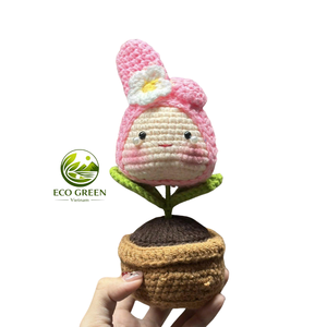 ของตกแต่งกระถางต้นไม้รูปสัตว์ถักโครเชต์ทำมือ น่ารักสไตล์คาวาอิ ของขวัญตกแต่งบ้าน สำนักงาน และหอพัก - Product Image 1