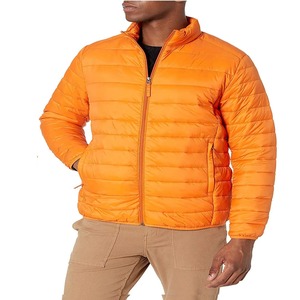 Men's Customized Color Coated Lightweight Puffer <b>Jacket</b> Zipper Closure Stand Collar Windproof Casual <b>Winter</b> Regular Fit - Product Image 1