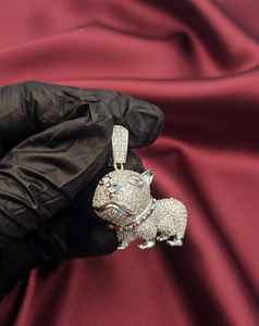 จี้รูปสุนัขการ์ตูนประดับเพชรโมอิสซาไนต์ พร้อมตัวเรือนเงินแท้ 925 รูปทรงการ์ตูนสัตว์ สำหรับจี้และเครื่องประดับชั้นดี - Product Image 1