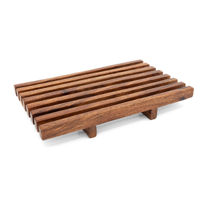 Food Grade Suar Wood Slatted Serving Tray Light Brown Twenty Two And Thirteen Point Five Centimeters Premium Durable Home <b>Decor</b> - Product Image 1